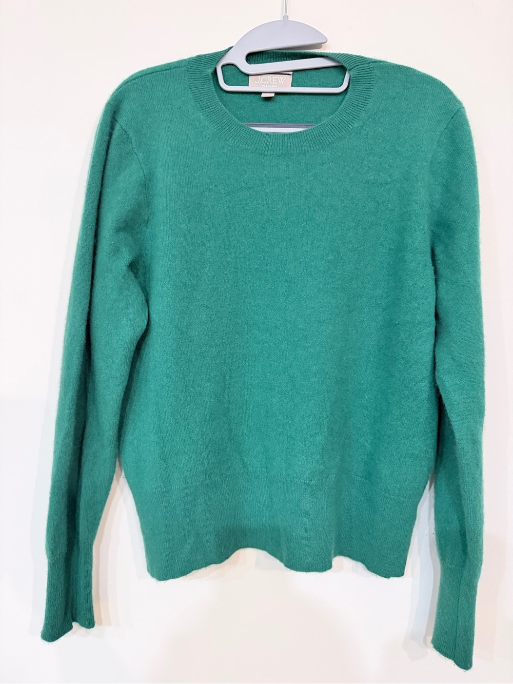 J. Crew Green Cashmere Crewneck Sweater